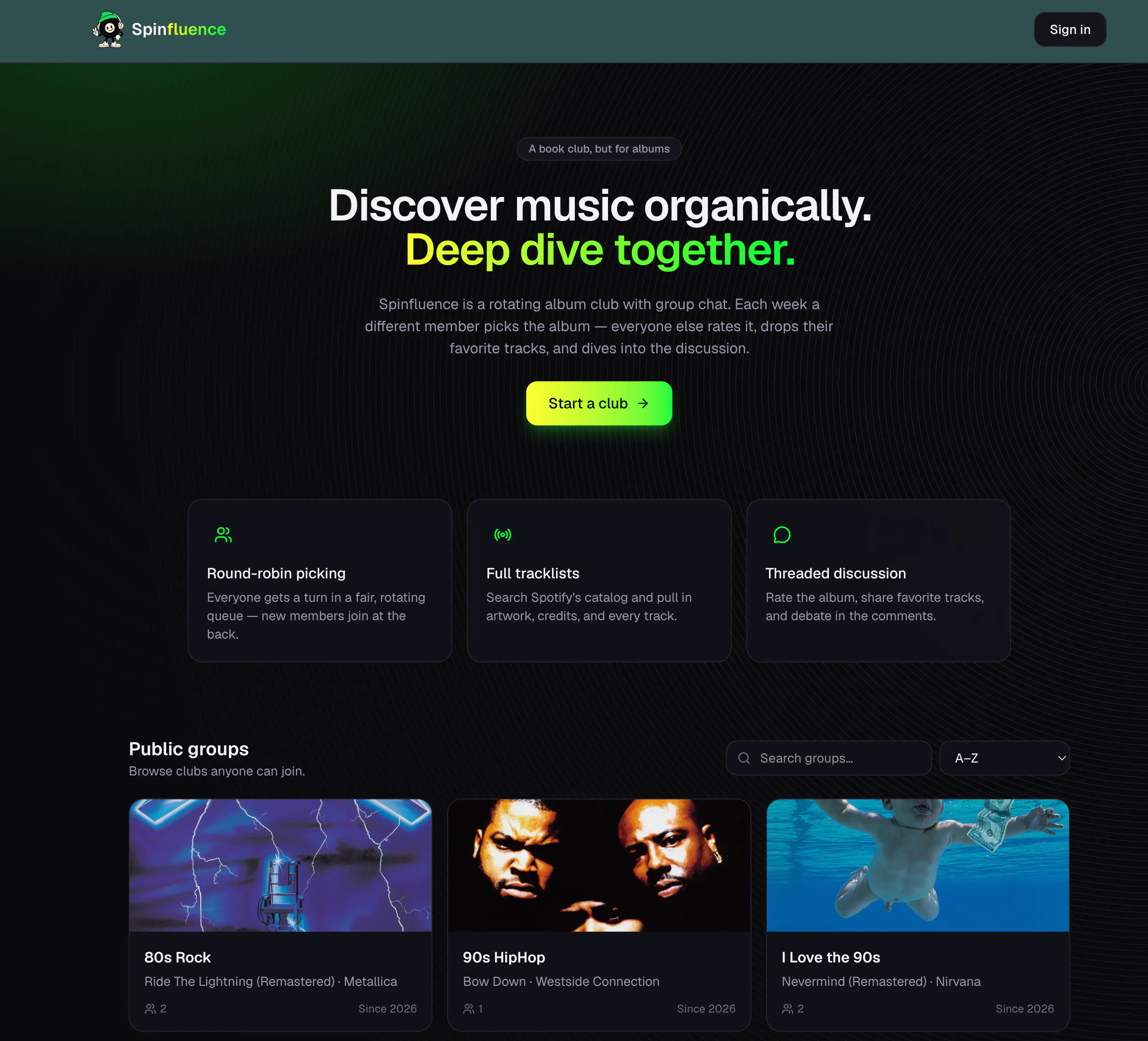 Spinfluence — Album Club gallery image