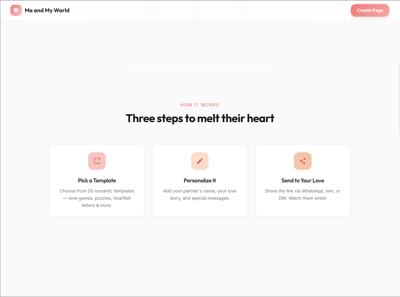 Me and My World - Main product screenshot demonstrating key features and user interface