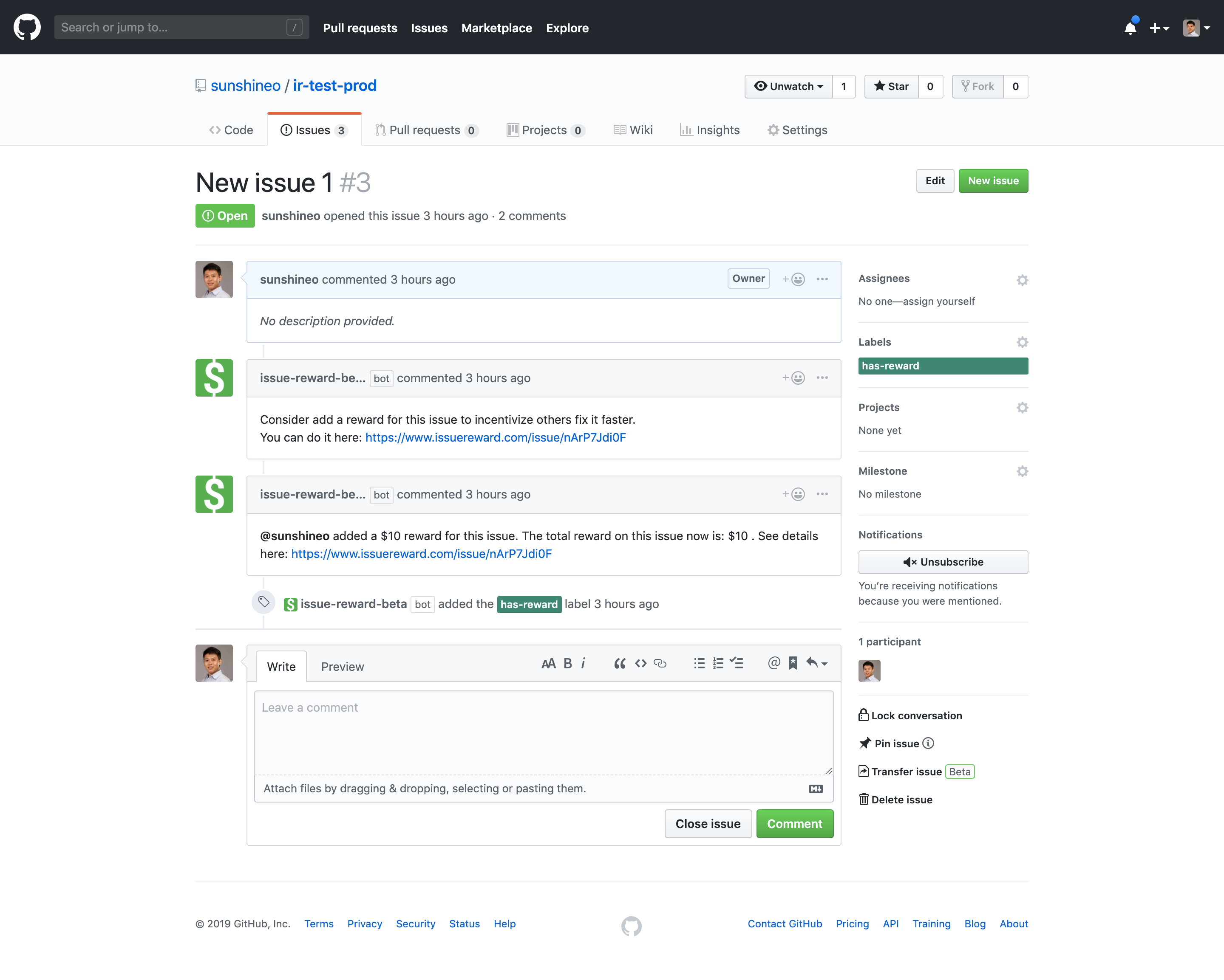 Issue Reward gallery image