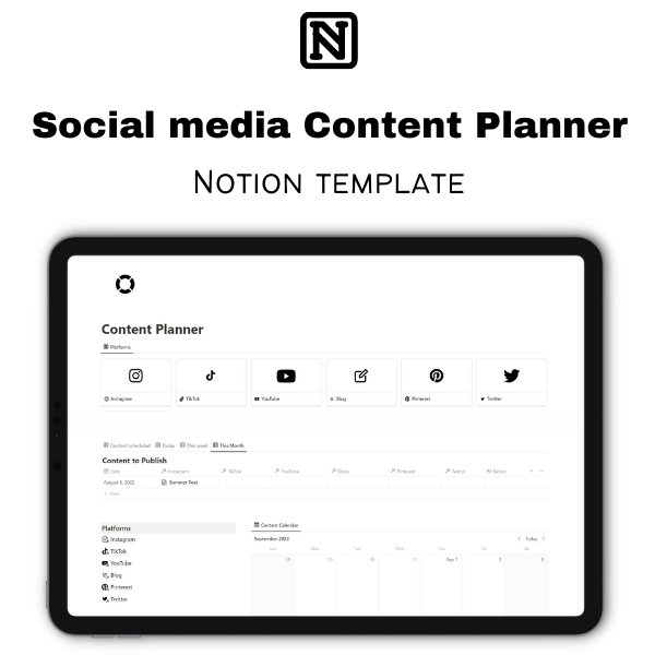 Modèle de planificateur de contenu des médias sociaux