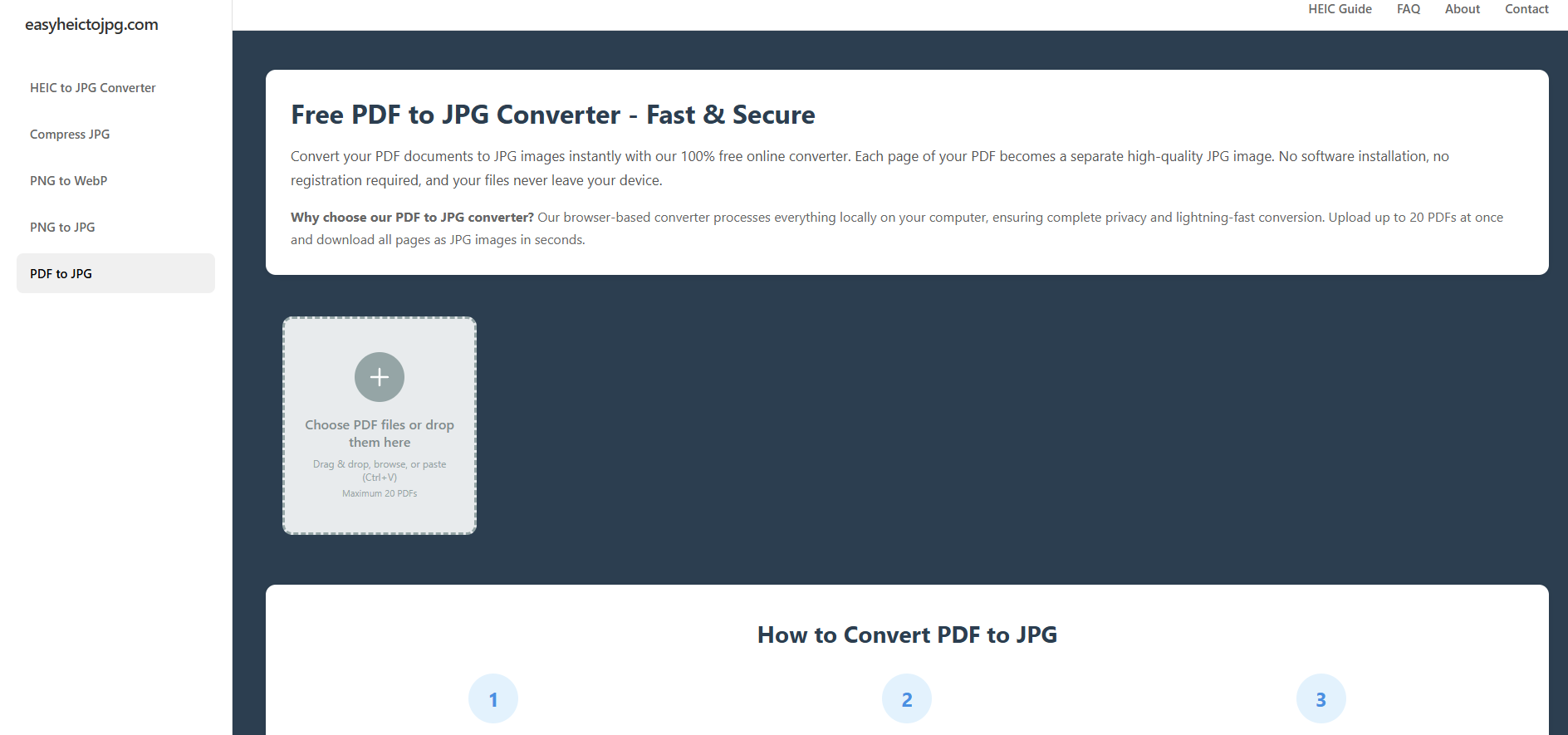 Easy HEIC to JPG - Free Image Converter - Screenshot 2 showing product features and functionality