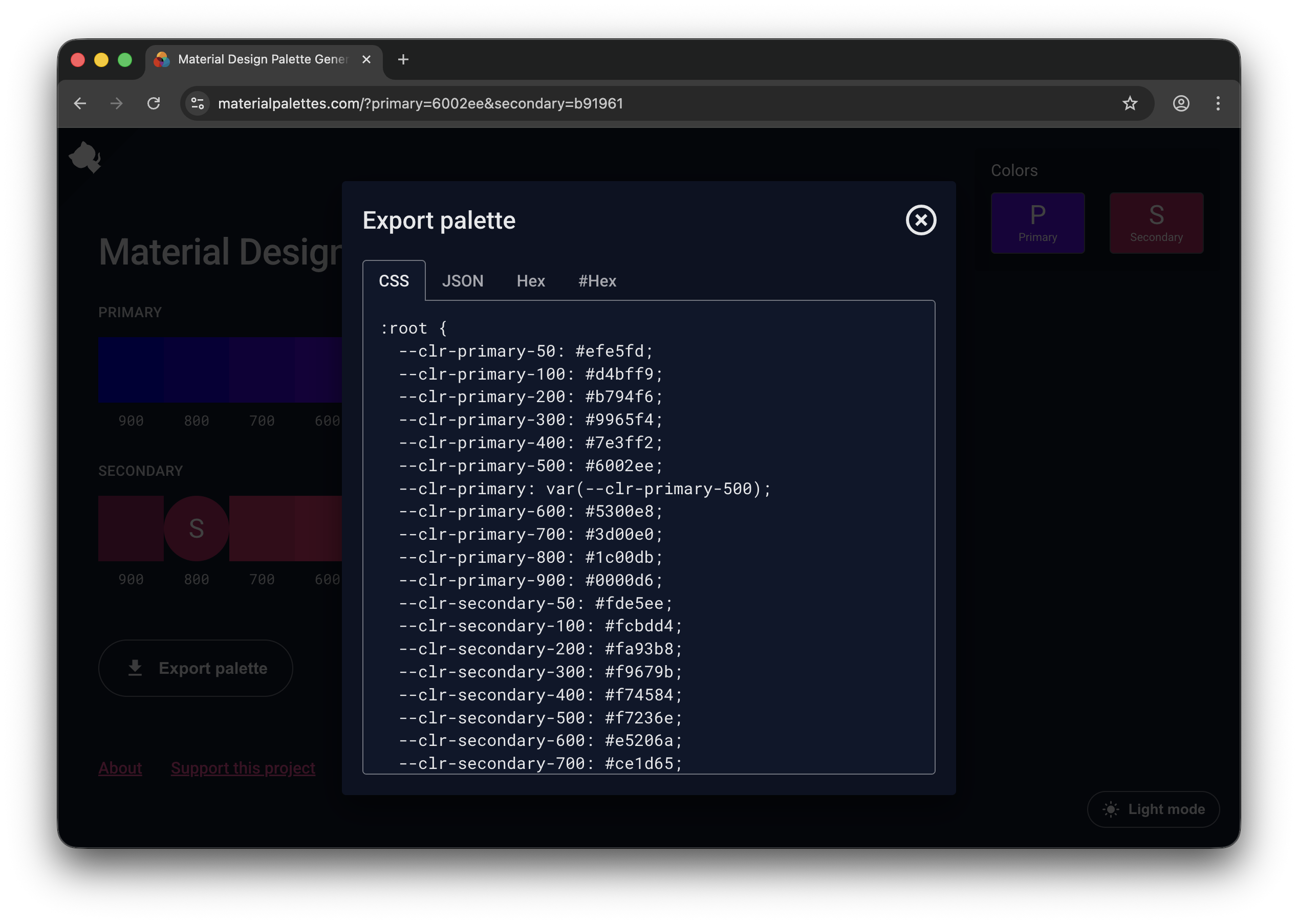 Material Design Palette Generator gallery image