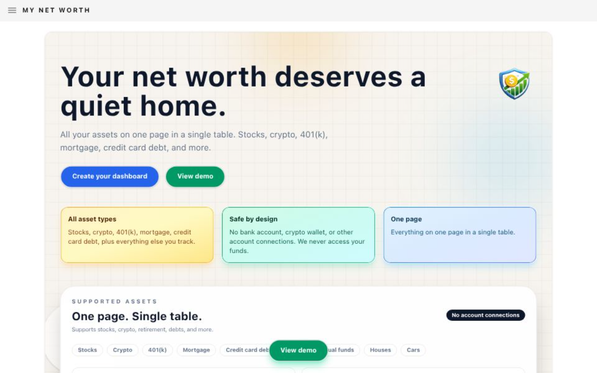 My Net Worth - Screenshot 4 showing product features and functionality