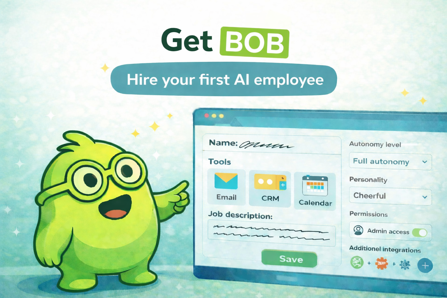 Get BOB - Main product screenshot demonstrating key features and user interface