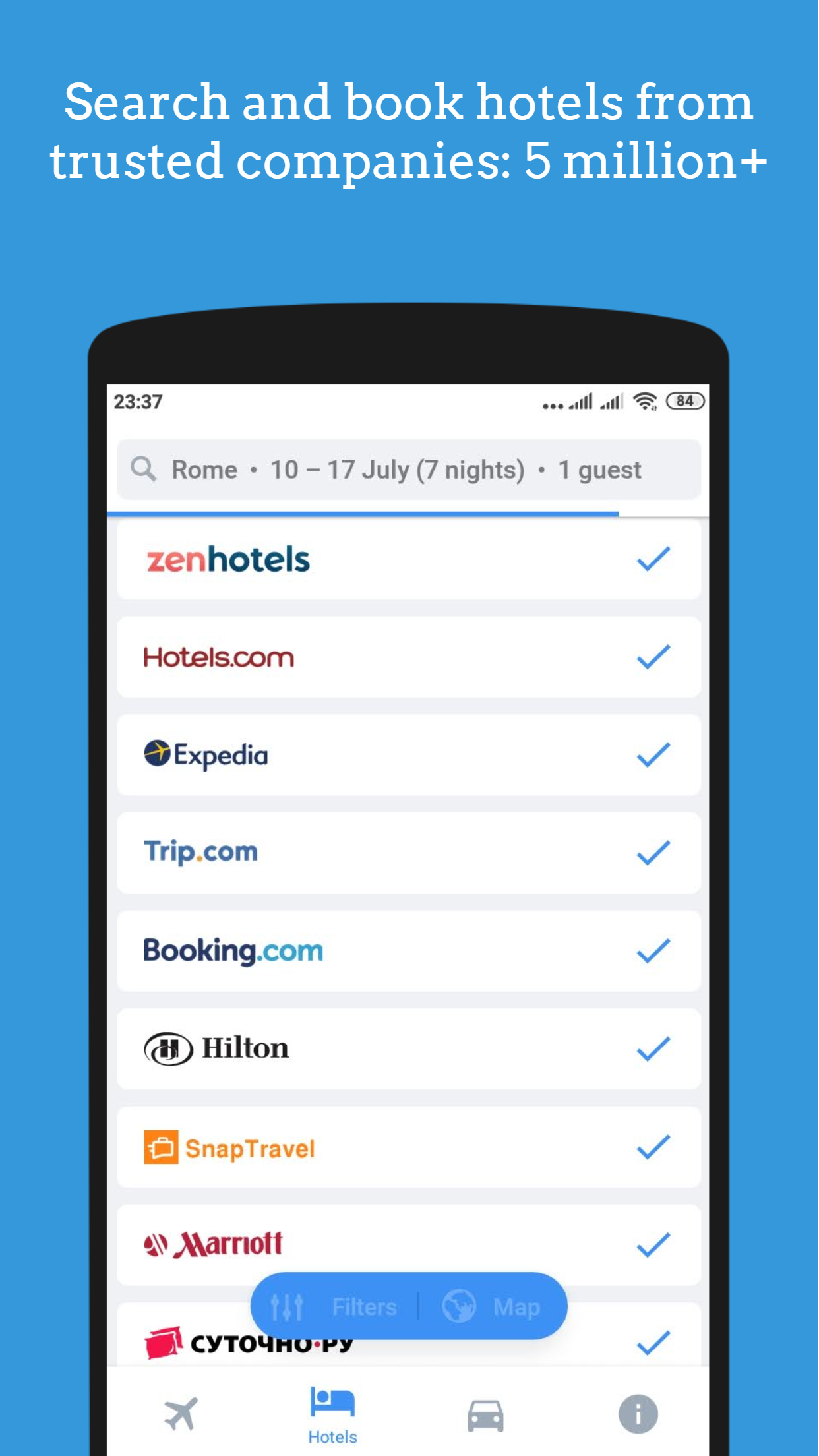 Média Vols, hôtels: réservation bon marché - Réservez des vols, des hôtels et des taxis bon marché - tout dans une application! 7