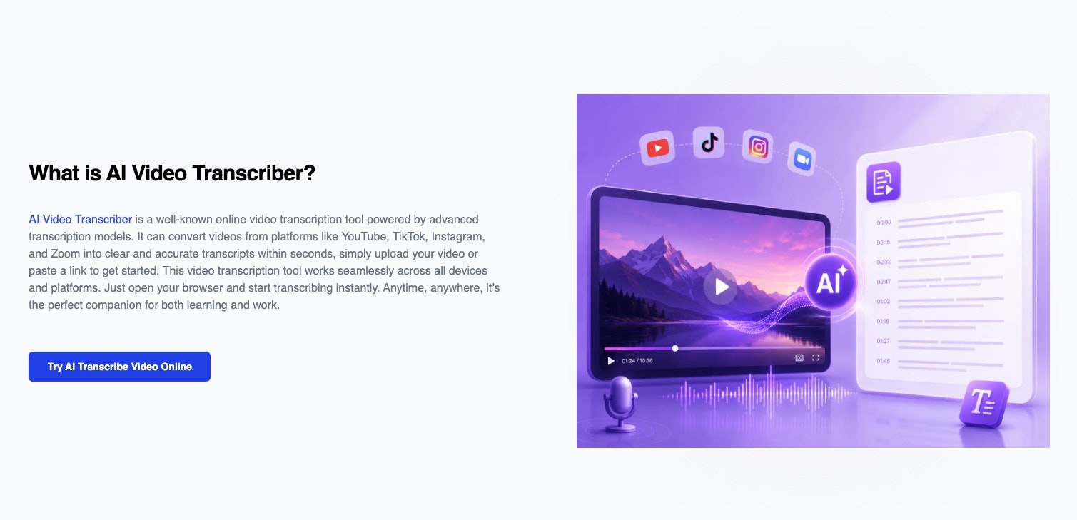 AI Video Transcriber gallery image