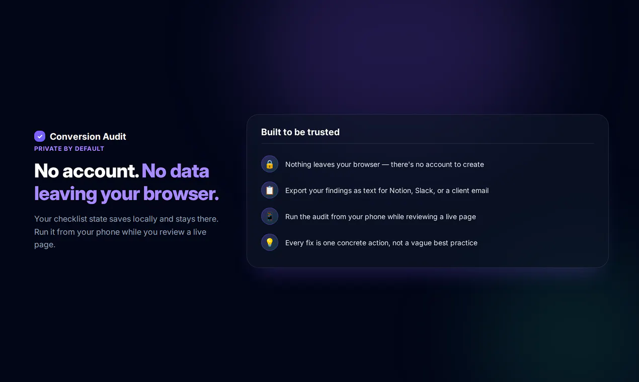Conversion Audit Toolkit gallery image