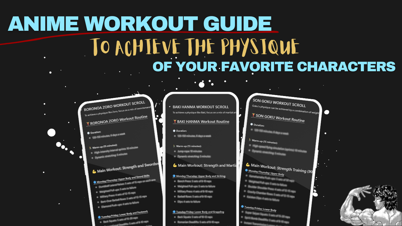 Trainingsrolle - Komplette Workout Tracker & Anime Workout Guide Medien 3