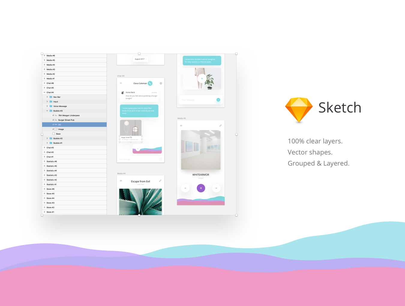 Fludish Sketch UI Kit gallery image
