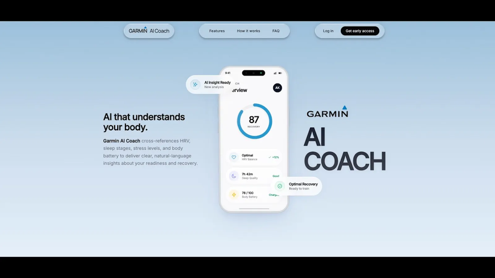 Vitality AI Coach for Garmin screenshot 1 (video preview)