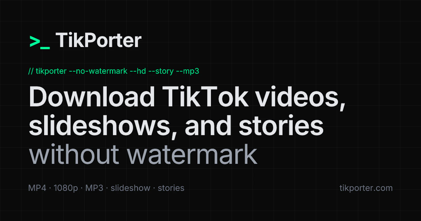 TikPorter screenshot 1