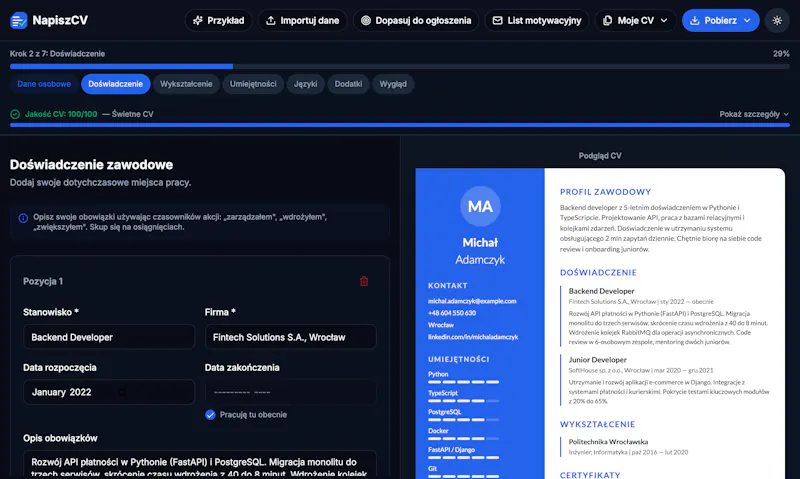 NapiszCV screenshot 6