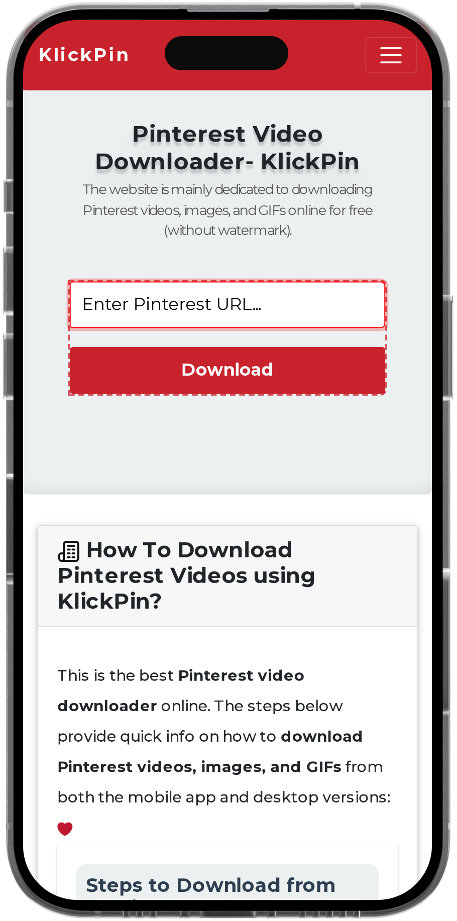 Pinterest Downloader- klickpin media 3