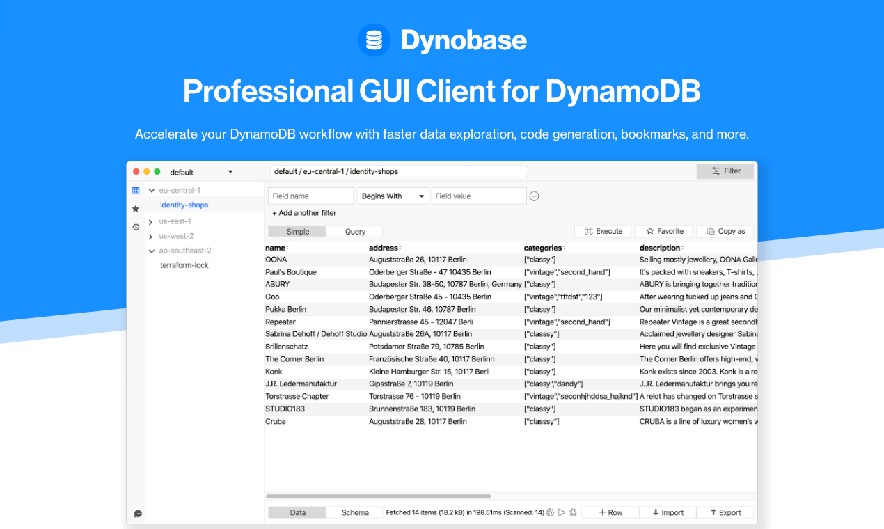 dynamodb client for mac