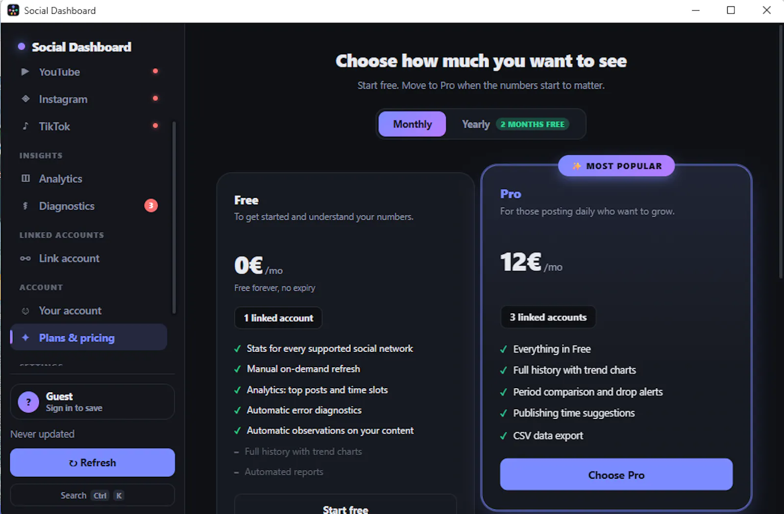 Social Dashboard screenshot 3