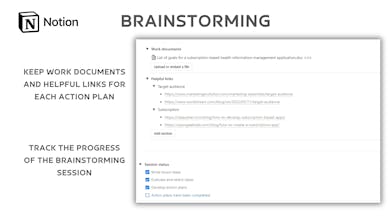 Brainstorming Notion template gallery image