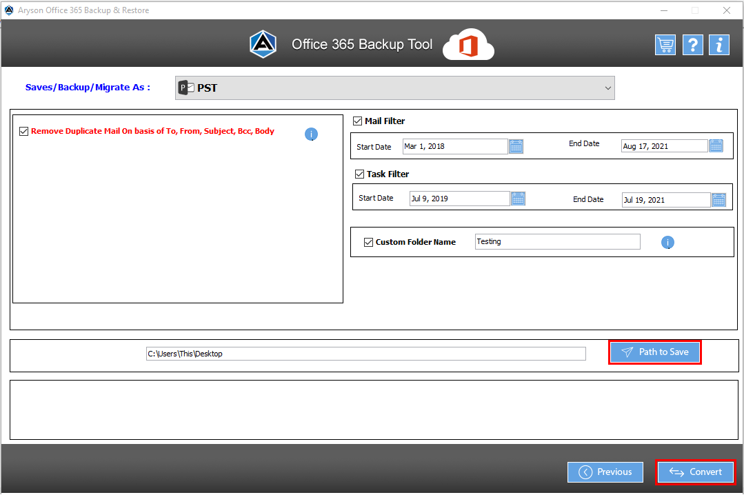 Office 365 إلى Office 365 Migration Tool media 8