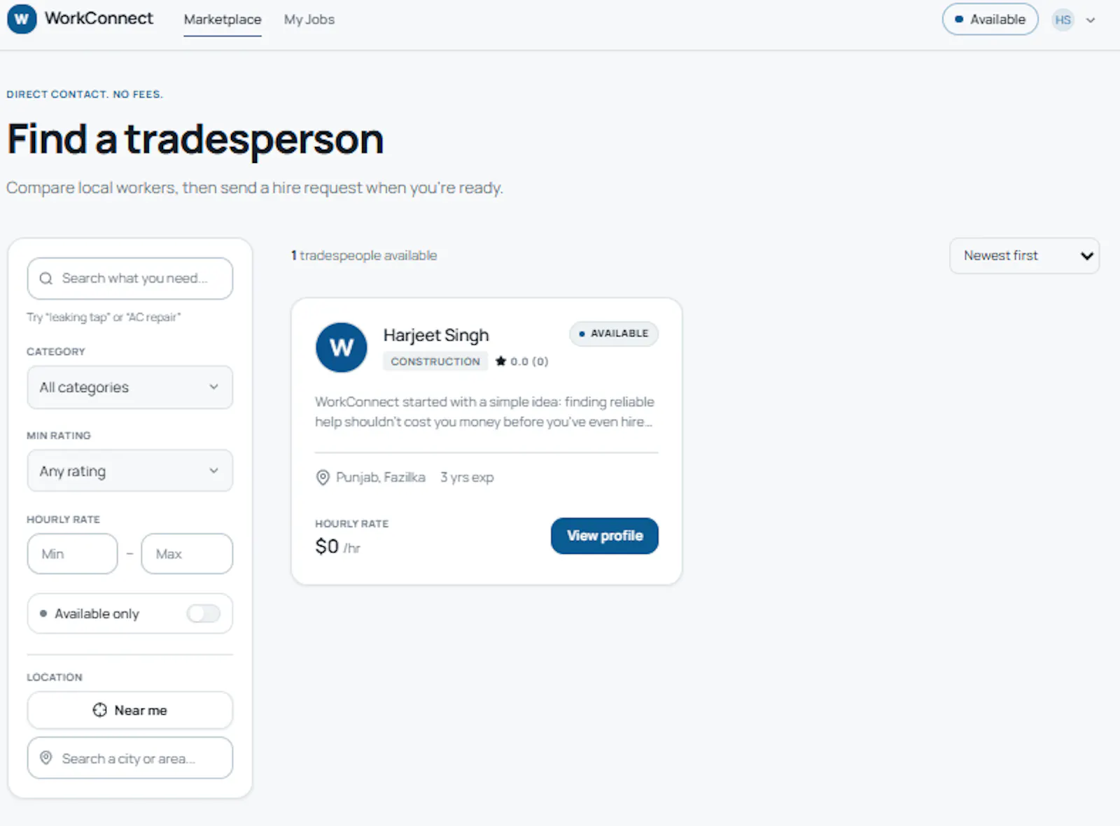 WorkConnect — Find Skilled Tradespeople screenshot 2