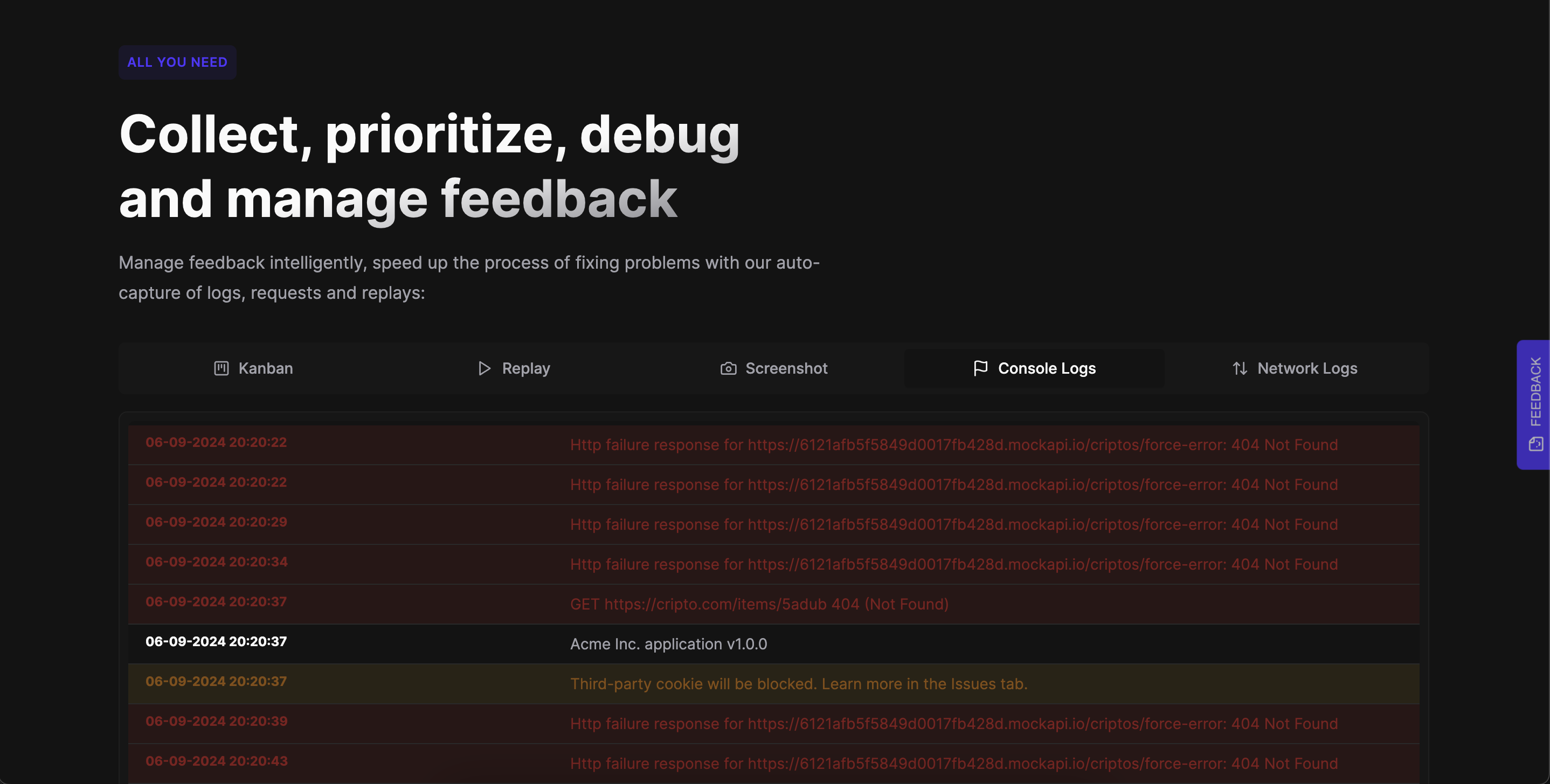 Logaflow - Идеальный инструмент для сбора отзывов и отладки пользователей медиа 4