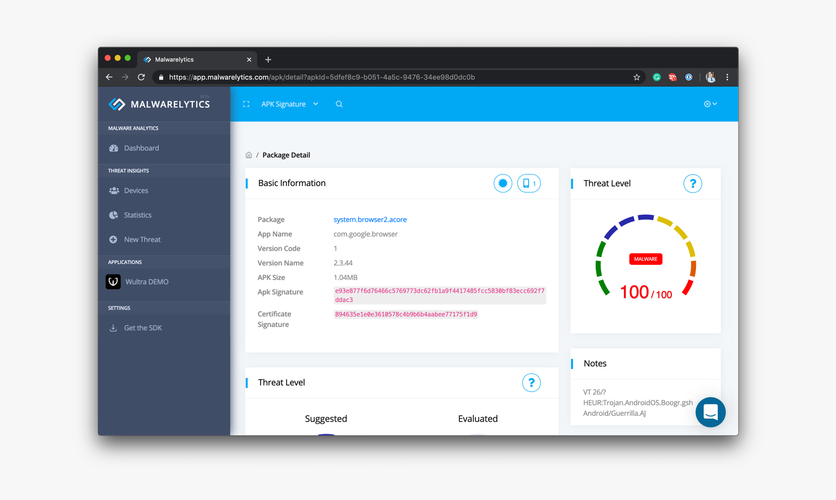 Malwarelytics gallery image
