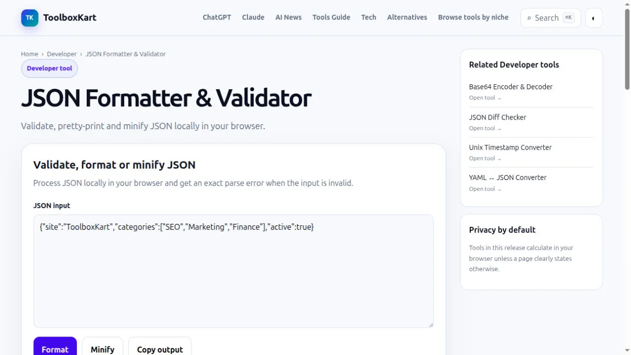 JSON Formatter & Validator gallery image