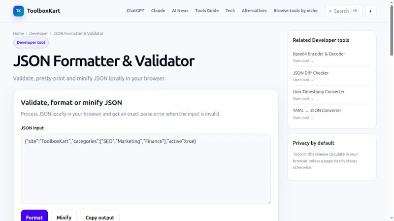 JSON Formatter & Validator screenshot 1
