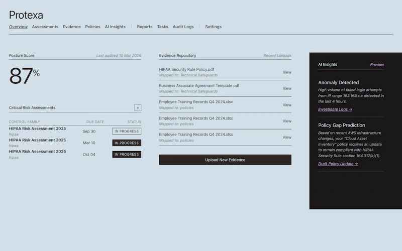 Protexa – Compliance AI for Healthcare screenshot 2