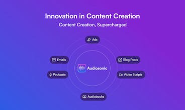 Visualização do Audiosonic em ação, transformando texto em fala de alta qualidade com velocidade incrível