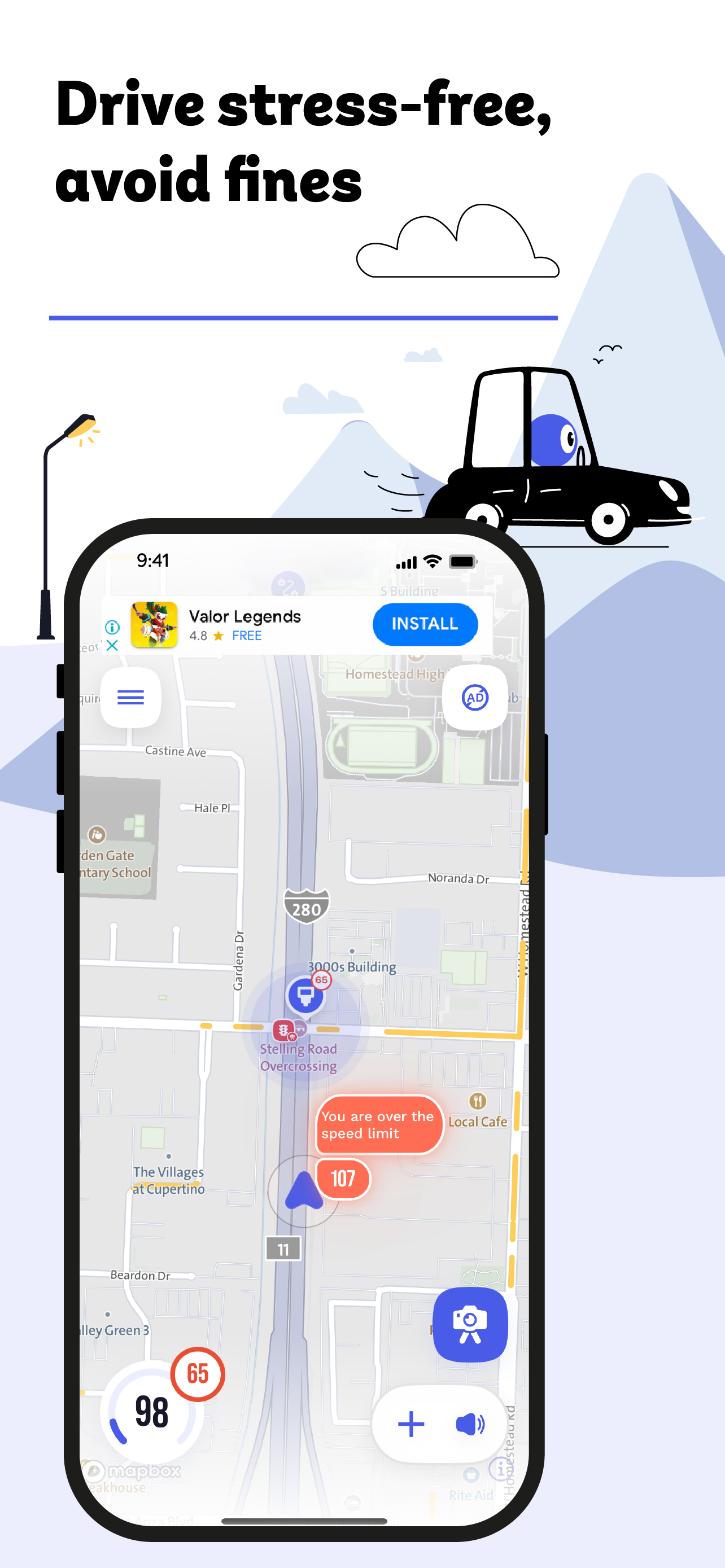 Cee: Speed Camera & Radar - Main product screenshot demonstrating key features and user interface