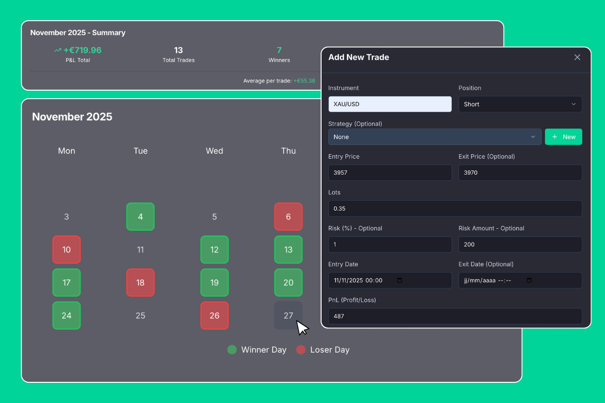 TradeTrackr - Main product screenshot demonstrating key features and user interface