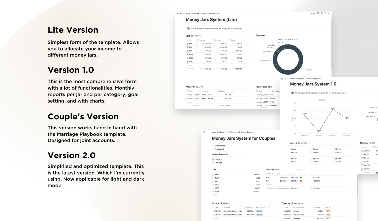 Notion Money Jars System 2.0 gallery image