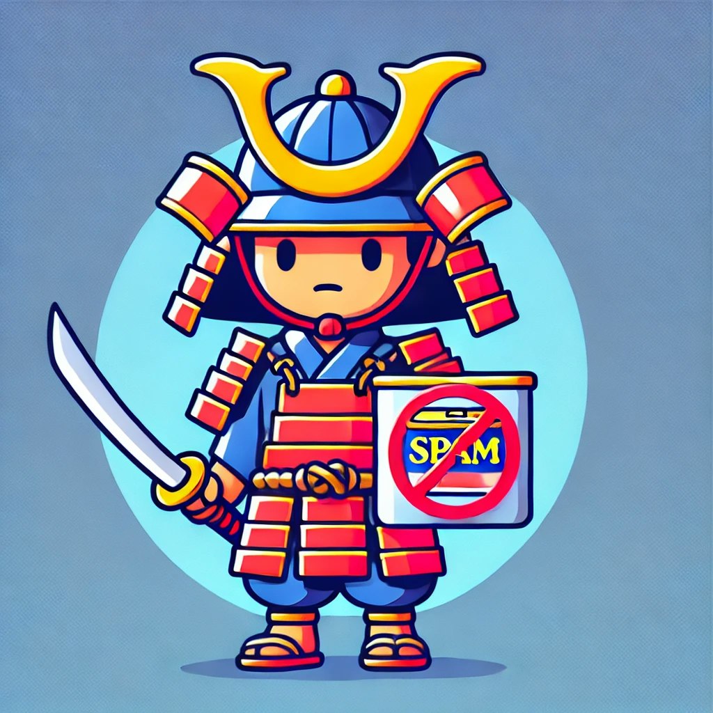 Spamurai - Spam text... logo