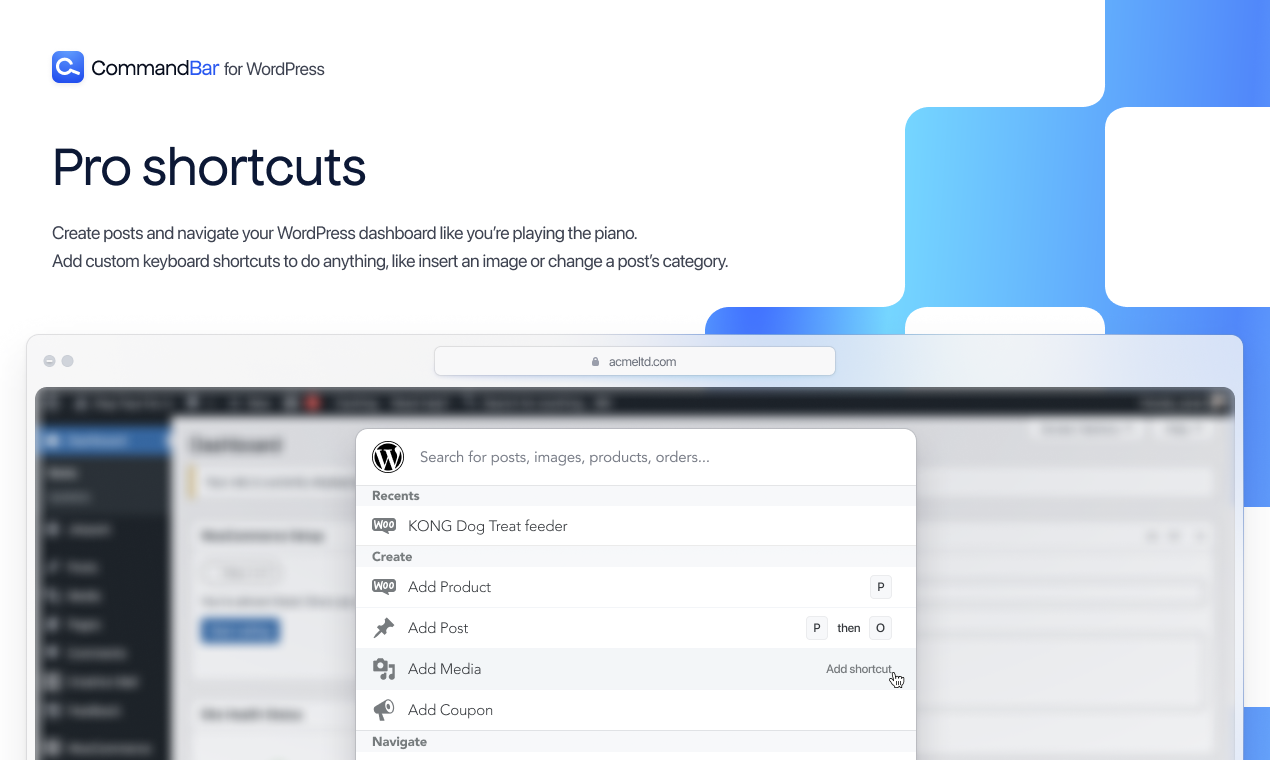 CommandBar for WordPress media 4