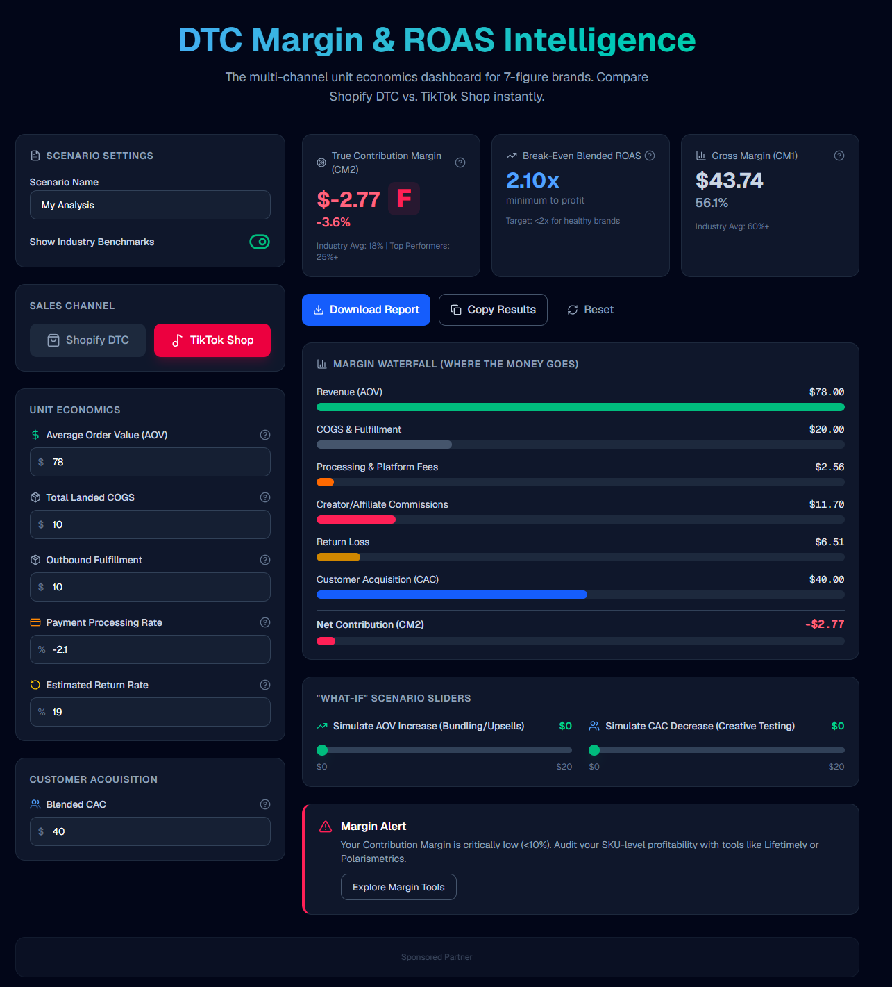 DTC Margin Calculator gallery image
