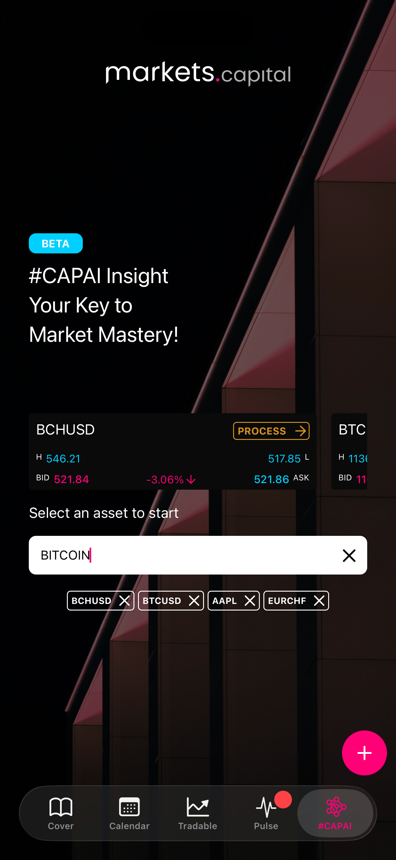 Markets.Capital - Screenshot 2 showing product features and functionality