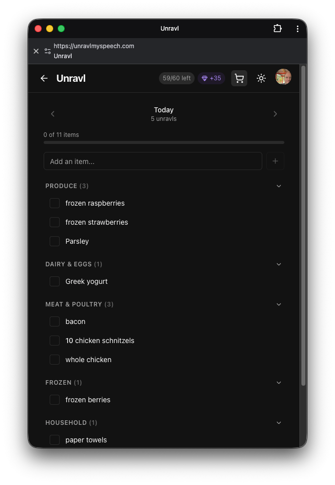 Unravl - Screenshot 2 showing product features and functionality