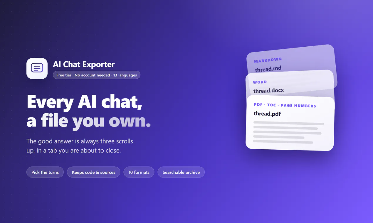 AI Chat Exporter gallery image