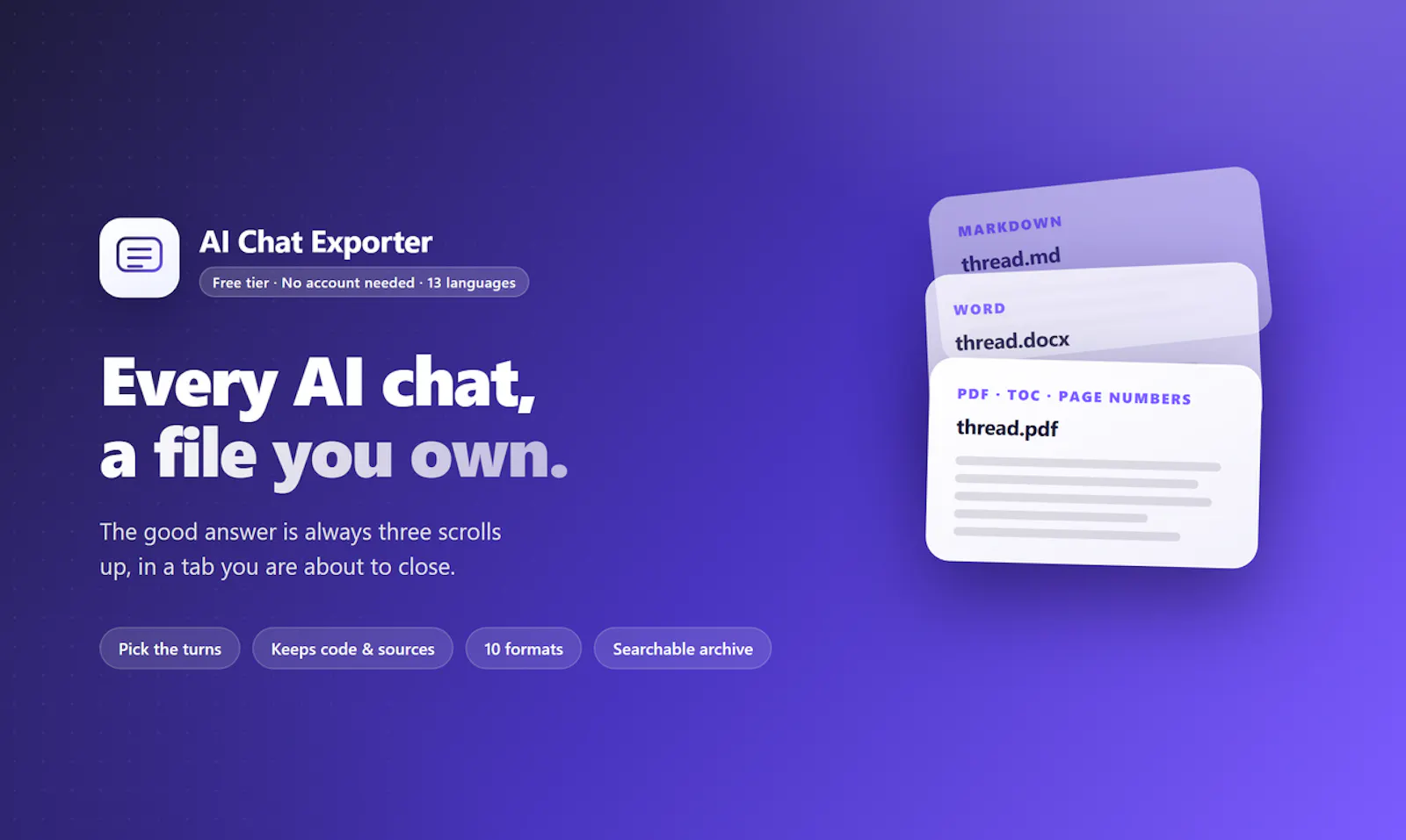 AI Chat Exporter screenshot 1