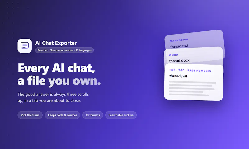 AI Chat Exporter screenshot 1