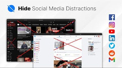 Screenshot dell&rsquo;interfaccia dell&rsquo;app SocialFocus che mostra un ambiente online privo di distrazioni.