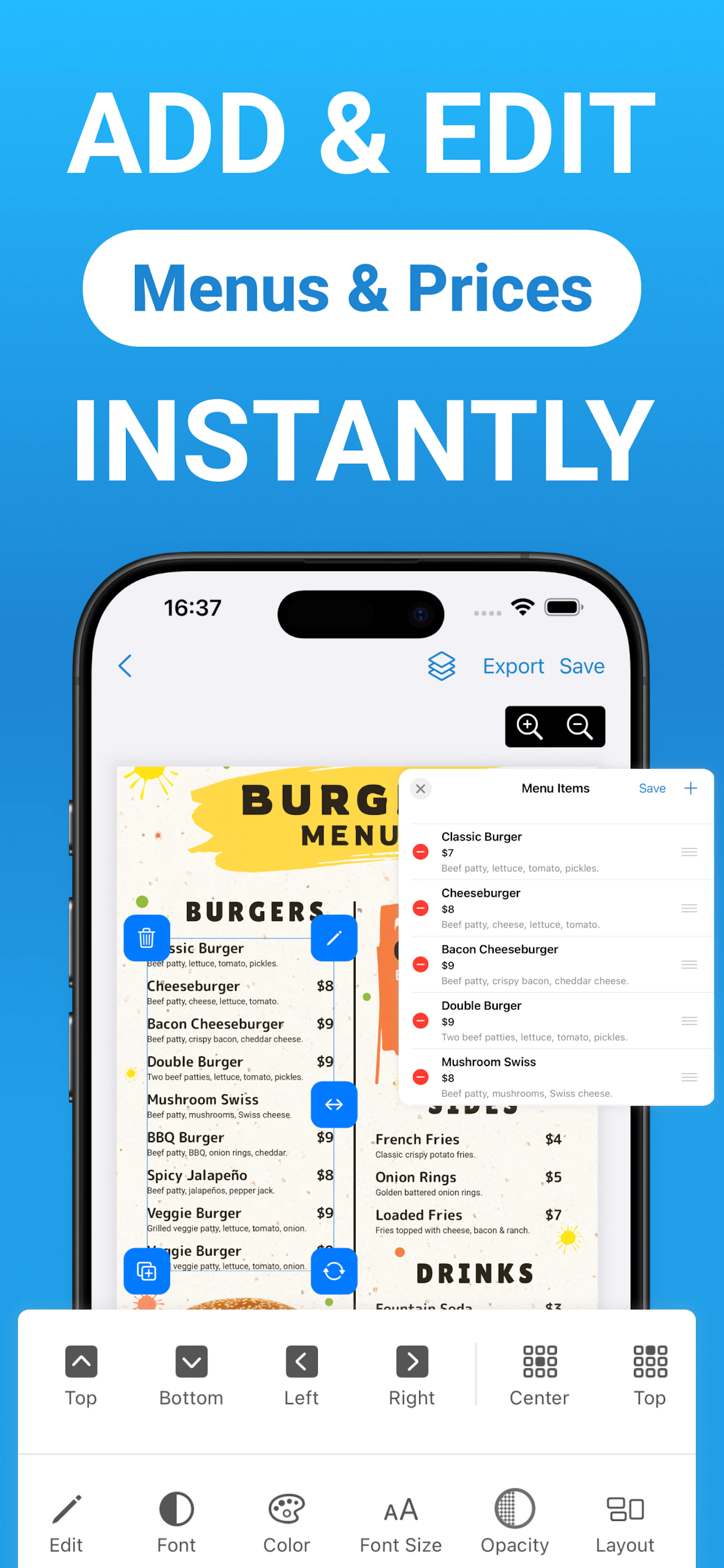Menu Maker screenshot 2