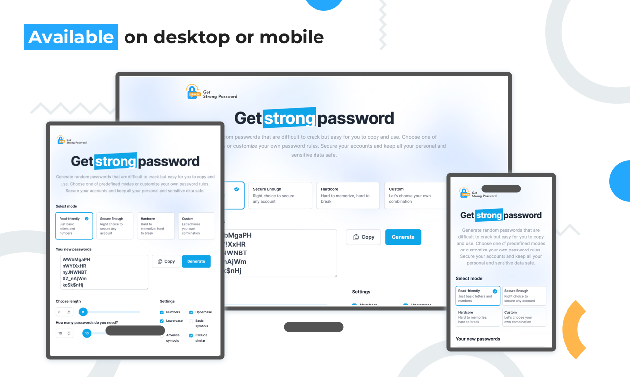 Ottieni una password forte media 4