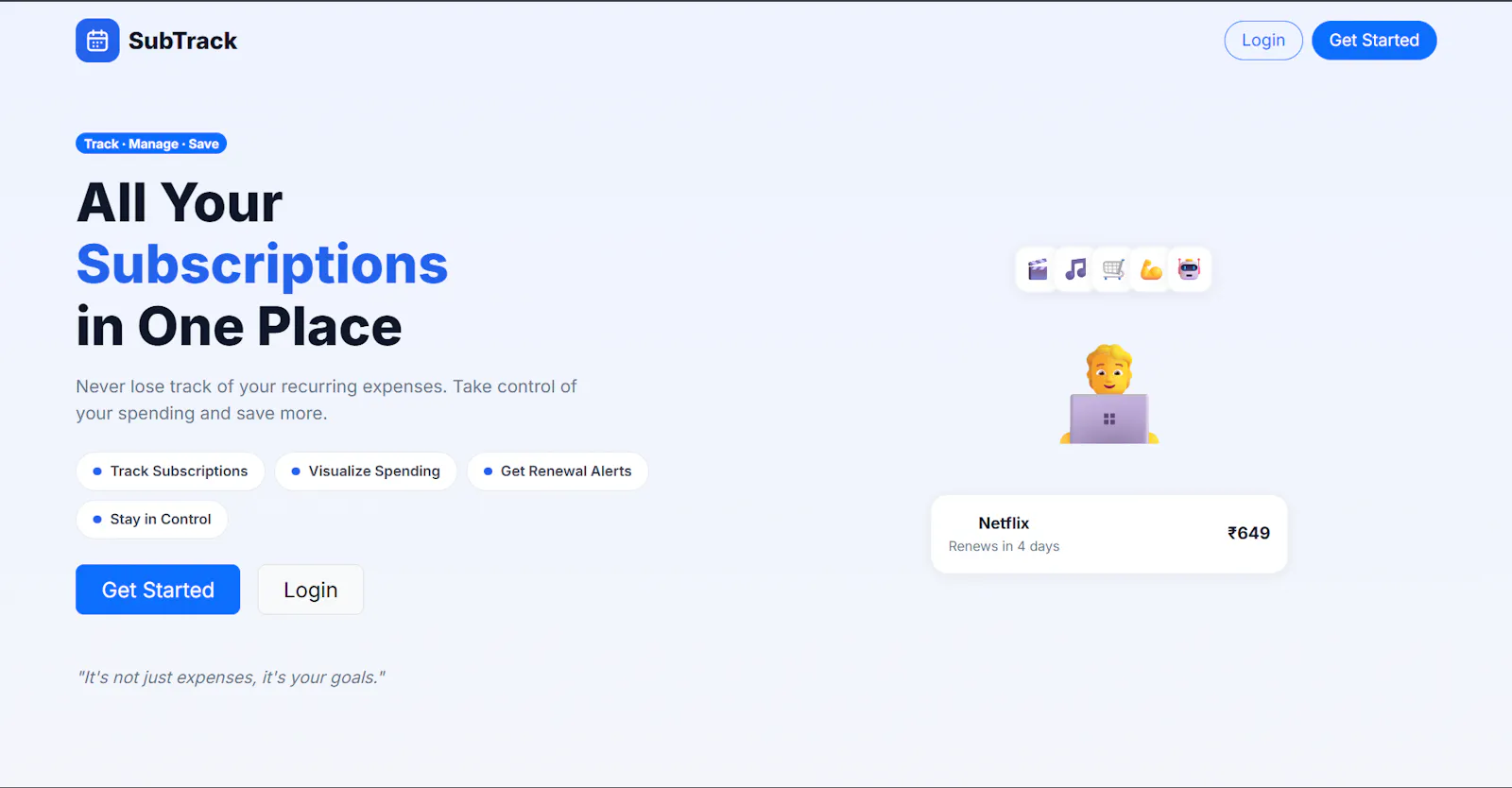 SubTrack screenshot 1