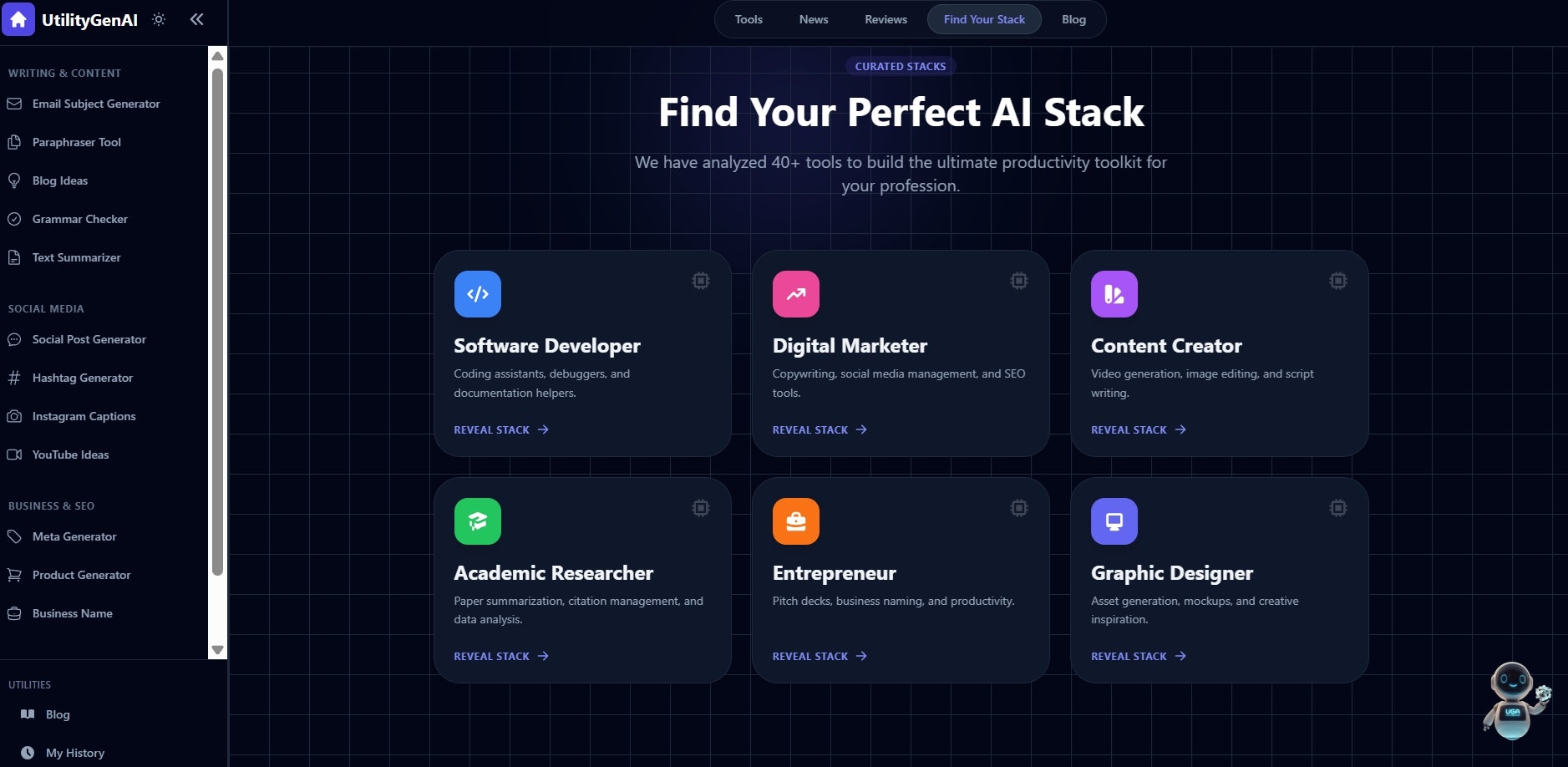 UtilityGenAI - Main product screenshot demonstrating key features and user interface