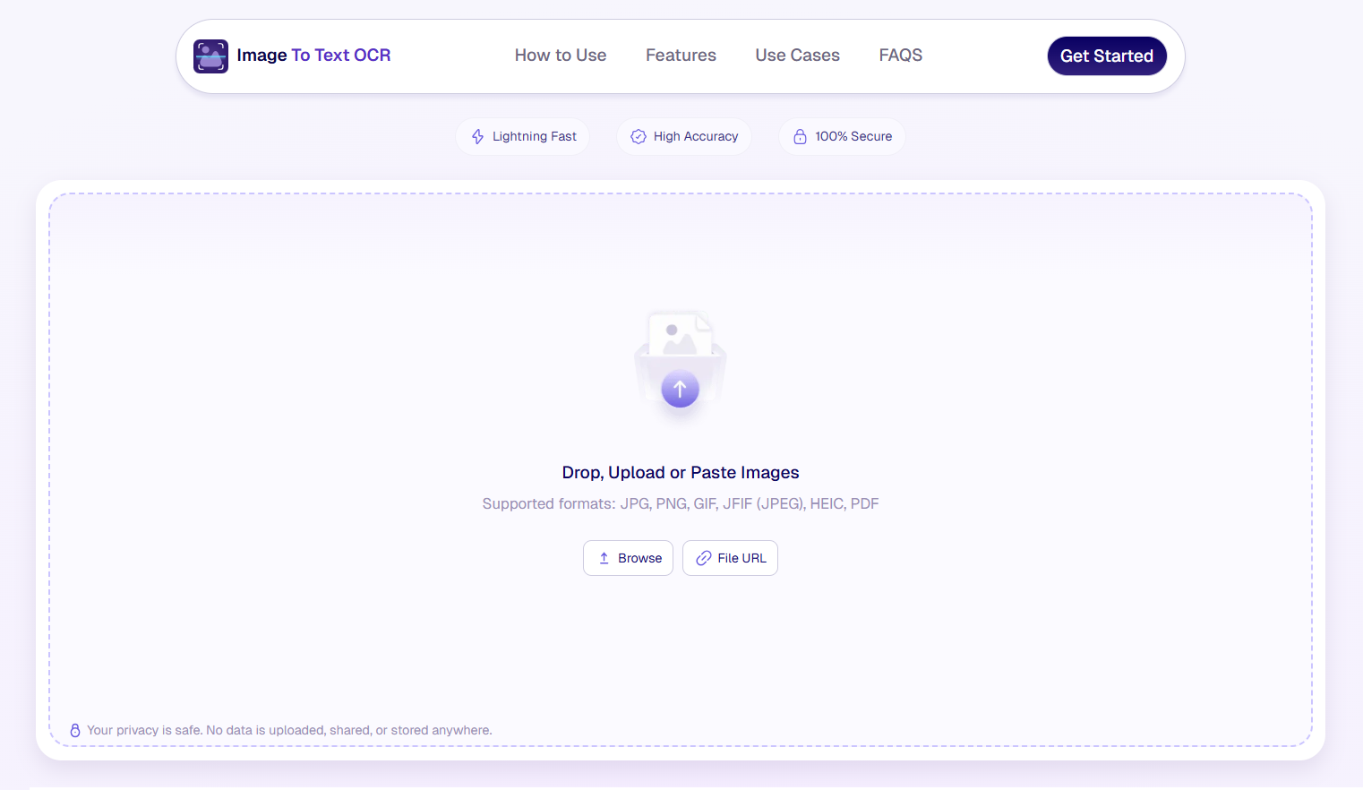 Image to Text OCR - Main product screenshot demonstrating key features and user interface