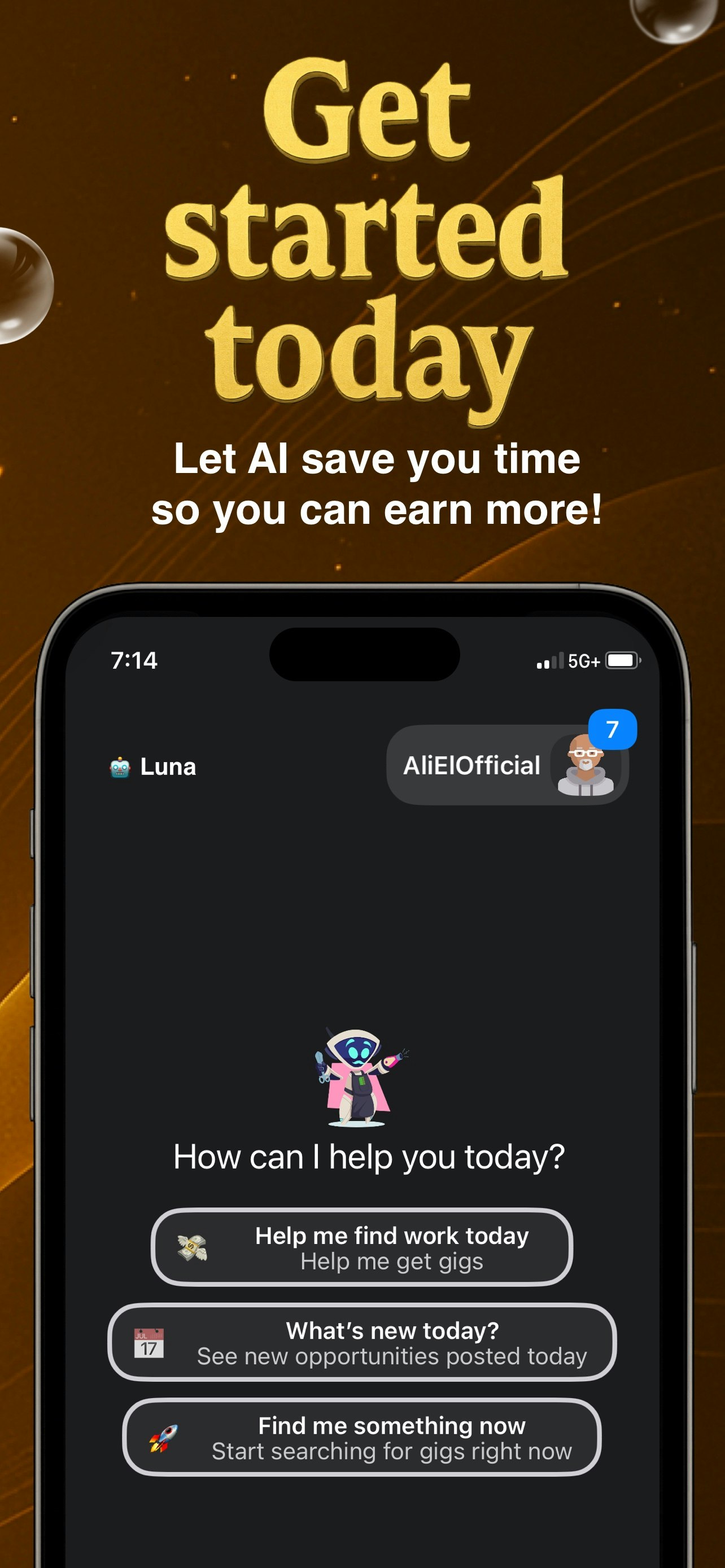 Mídia 4 de Lua: Ai Gig & Job Localizador
