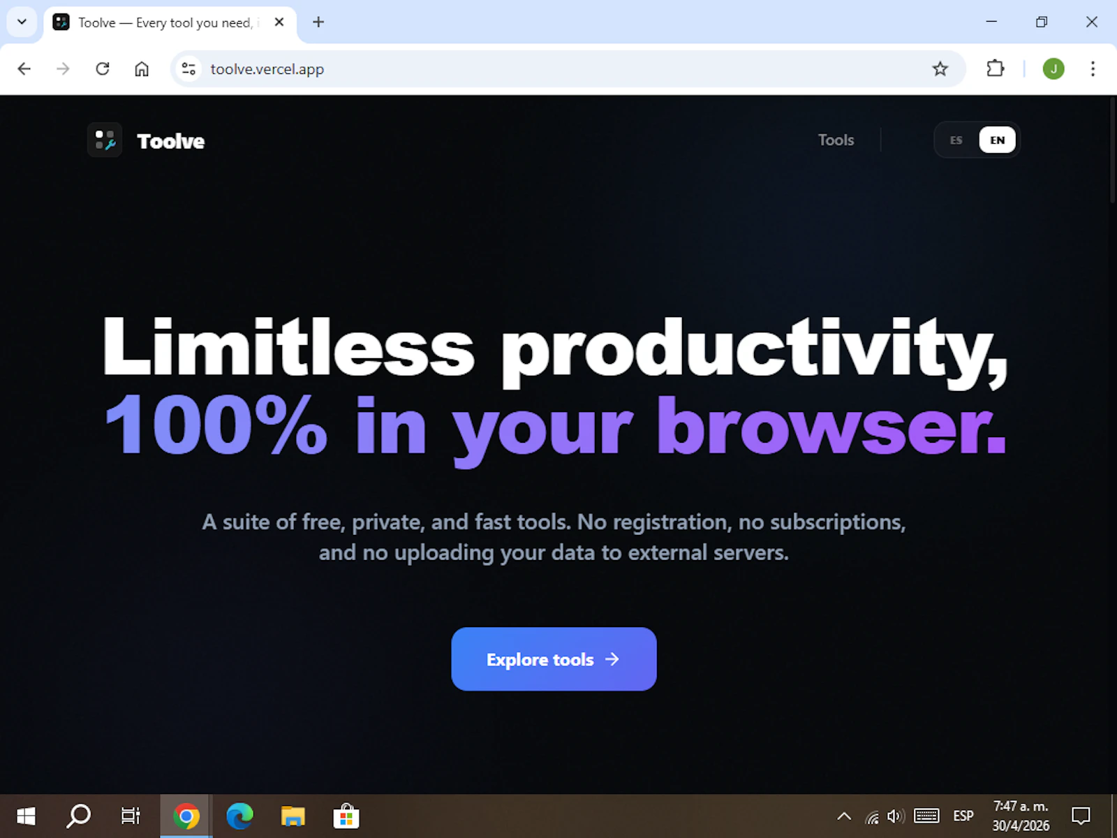 Toolve screenshot 1