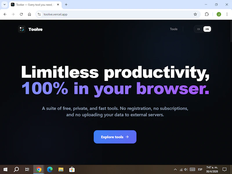 Toolve screenshot 1