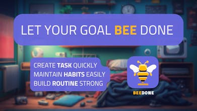 BeeDone ダッシュボードのスクリーンショット - 日常のタスクを征服し、人生の目標を達成