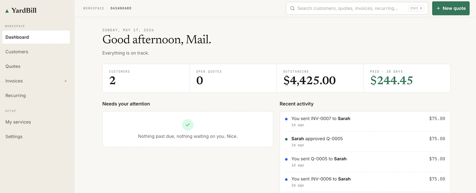 YardBill screenshot 5
